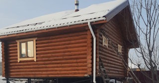 Баня из оцилиндрованного бревна под ключ в Лениногорске - от 136851 рублей
