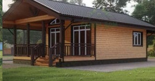 Проект одноэтажного дома из бруса с террасой - Строительство в Лениногорске от Строй-Лнр от 136851 руб.